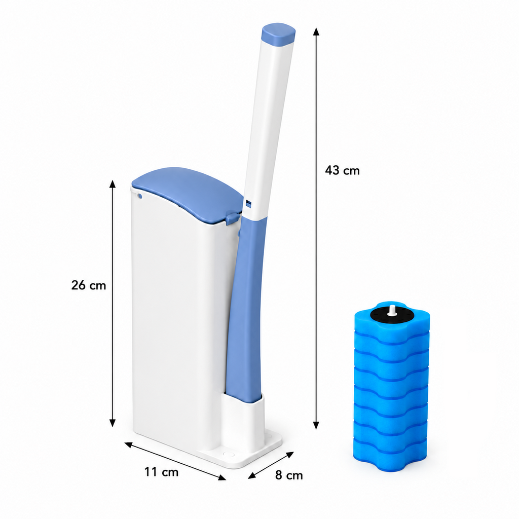 Disposable Toilet Cleaning Brush with 8 Replaceable Sponge Pads – Easy Use & Hygienic Bathroom Cleaner