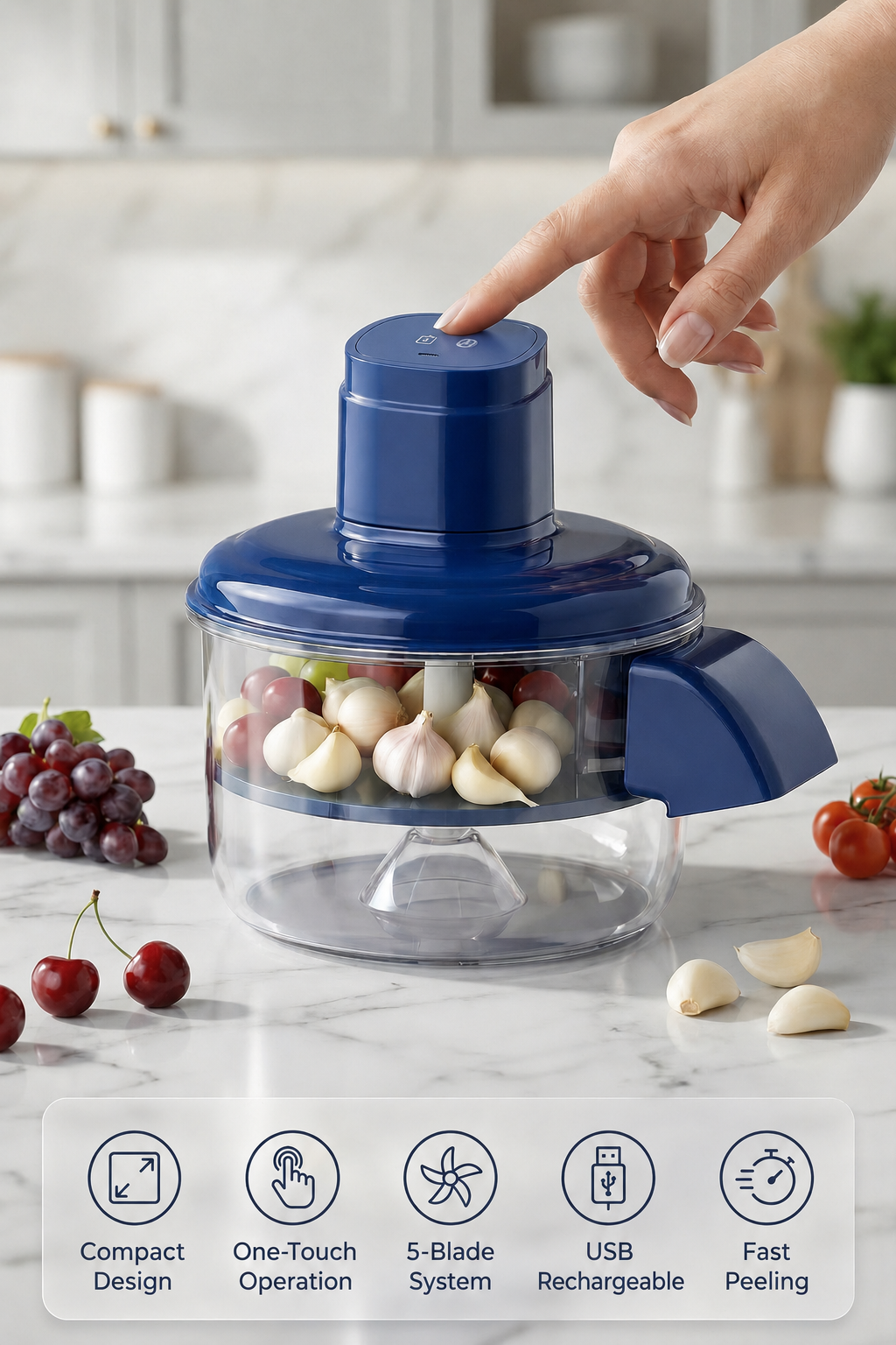 5-Blade Automatic USB Rechargeable Electric Fruit & Vegetable Peeler