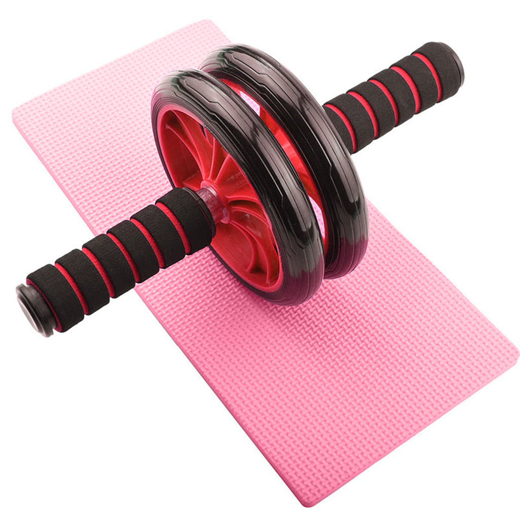 Double Wheel Ab Roller – Non-Slip Handles and Knee Support Pad (Random Color)