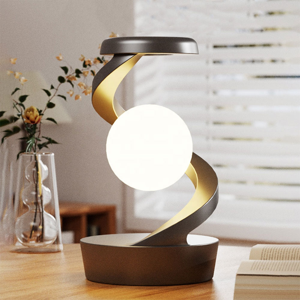 Rechargeable Spiral LED Table Lamp with 15W Wireless Charging, Touch Control & RGB Light