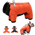 S Size Windproof & Waterproof Full Body Warm Dog Coat (Orange)