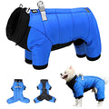 S Size Windproof & Waterproof Full Body Warm Dog Coat (Blue)