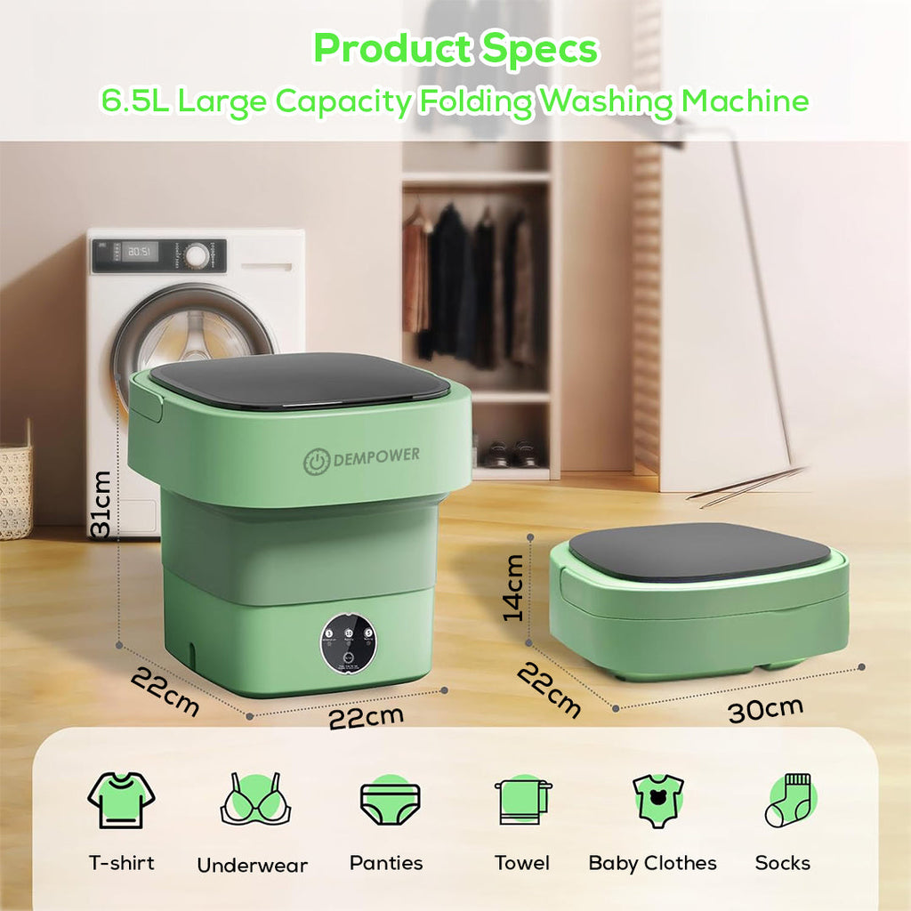 Mini Foldable Washing Machine – Perfect for Travel & Camping - Compact & Easy for Small Spaces
