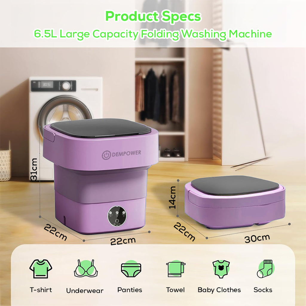 Mini Foldable Washing Machine – Perfect for Travel & Camping - Compact & Easy for Small Spaces