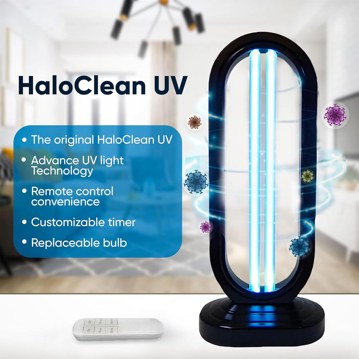 360° UV-C Sterilization Lamp With Remote