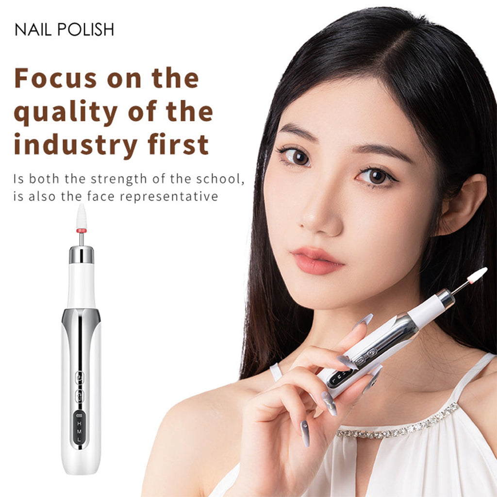 Cordless Electric Nail Drill with 12 Bits and USB Rechargeable Design