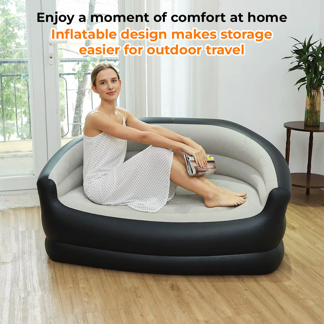 Inflatable Double Sofa Chair with Pump – Indoor & Outdoor Comfortable Air Couch