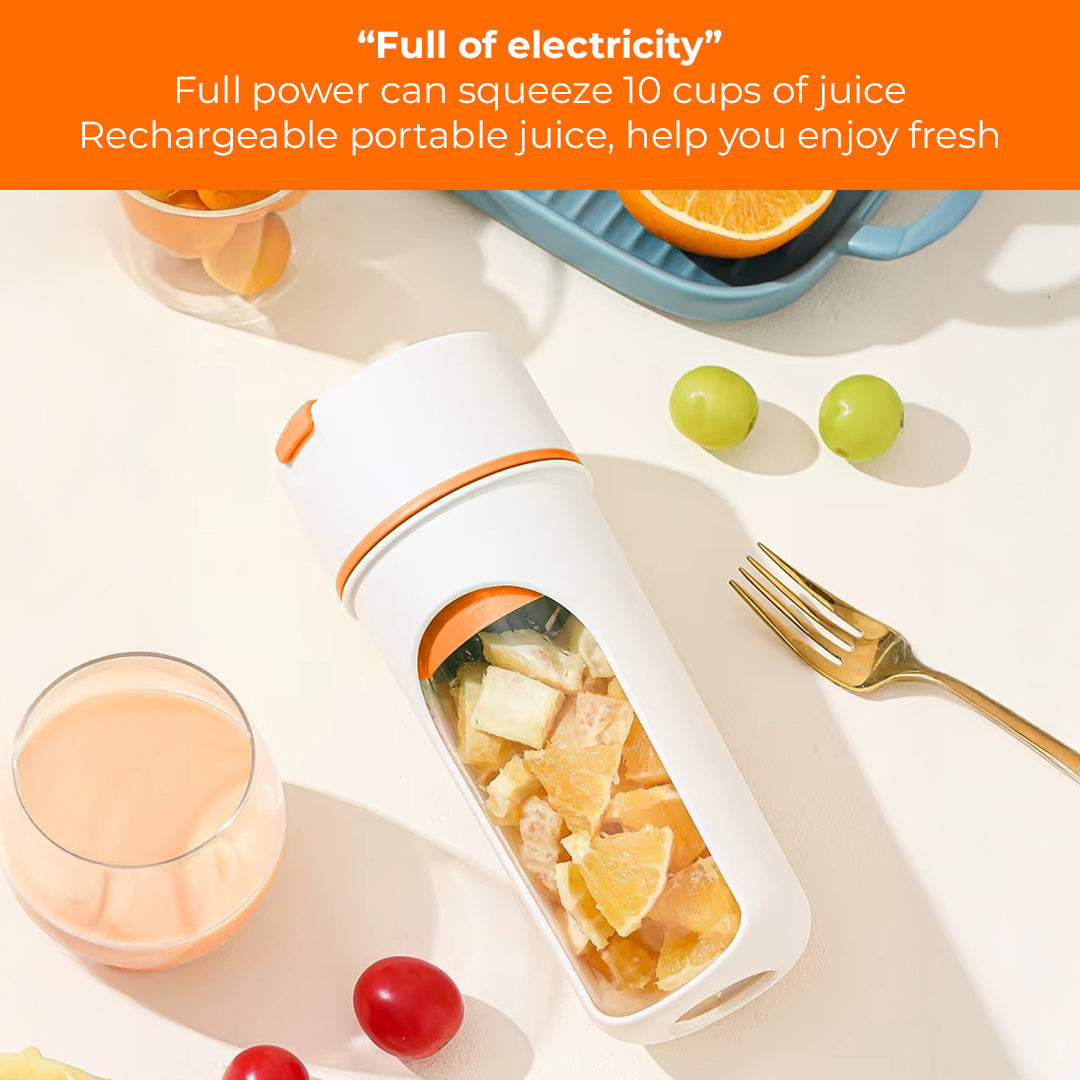 Portable USB Rechargeable Blender Bottle – Food Grade Personal Juicer with Stainless Steel Blades, One-Click Operation
