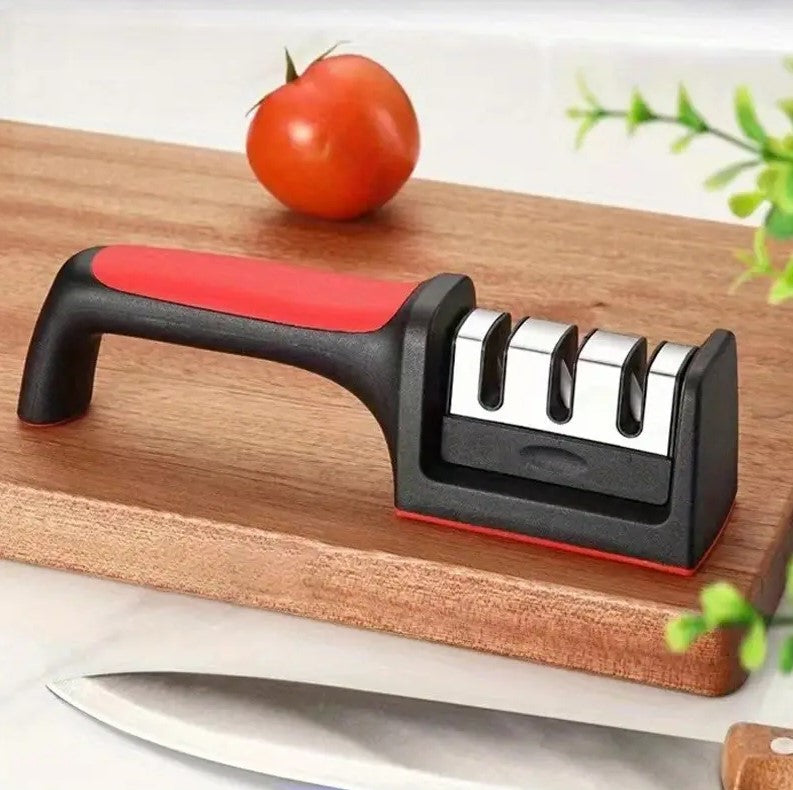 3-Stage Kitchen Knife Sharpener – Professional Sharpening Tool with Non-Slip Handle