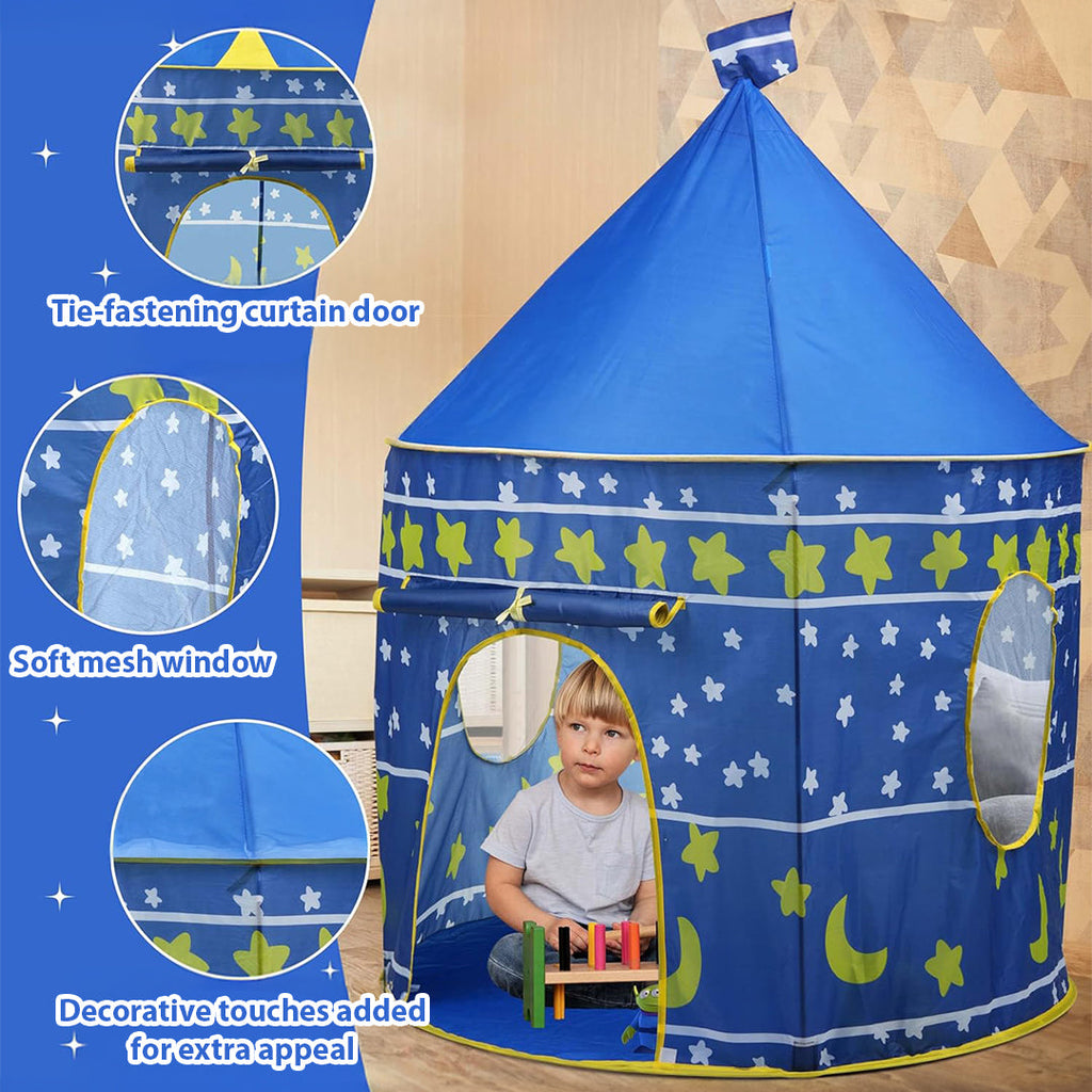 Kids Play Tent, Indoor & Outdoor Playhouse with Breathable Mesh Windows, Easy to Clean Fabric