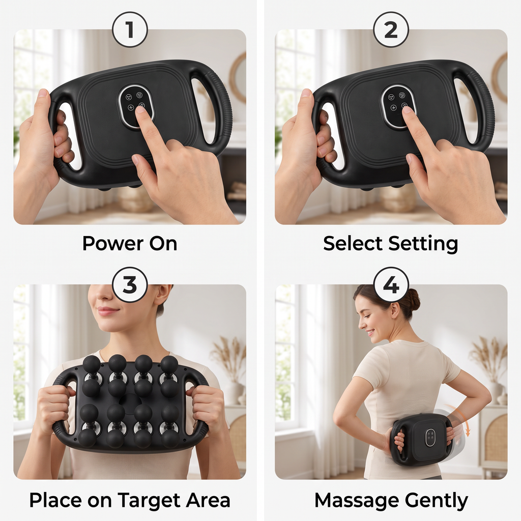 Rechargeable Body Massager with 16 Massage Heads & Adjustable Speed