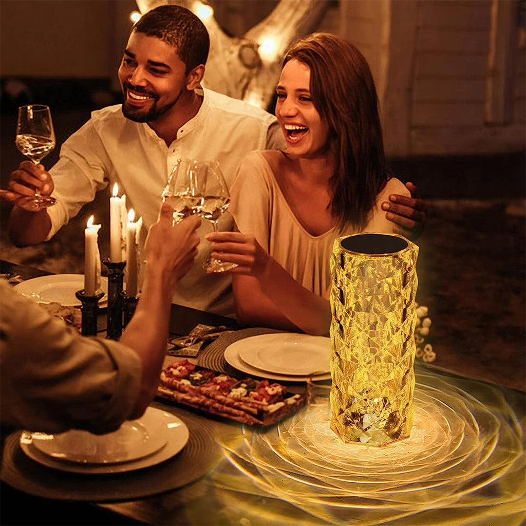 USB Rechargeable, Touch Sensor Crystal Diamond Led Table Lamp