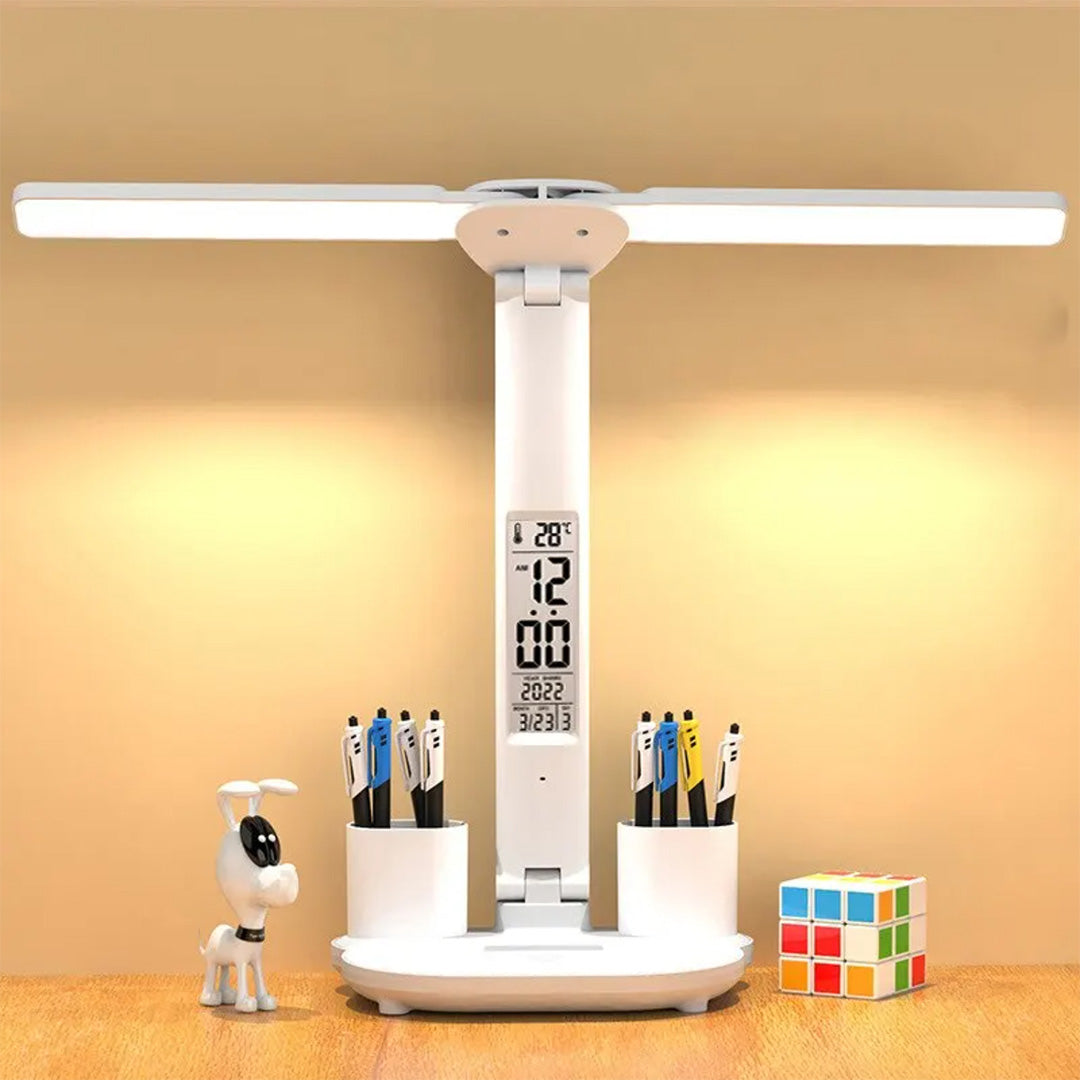 LED Desk Lamp with Digital Display, Touch Control and Phone Holder