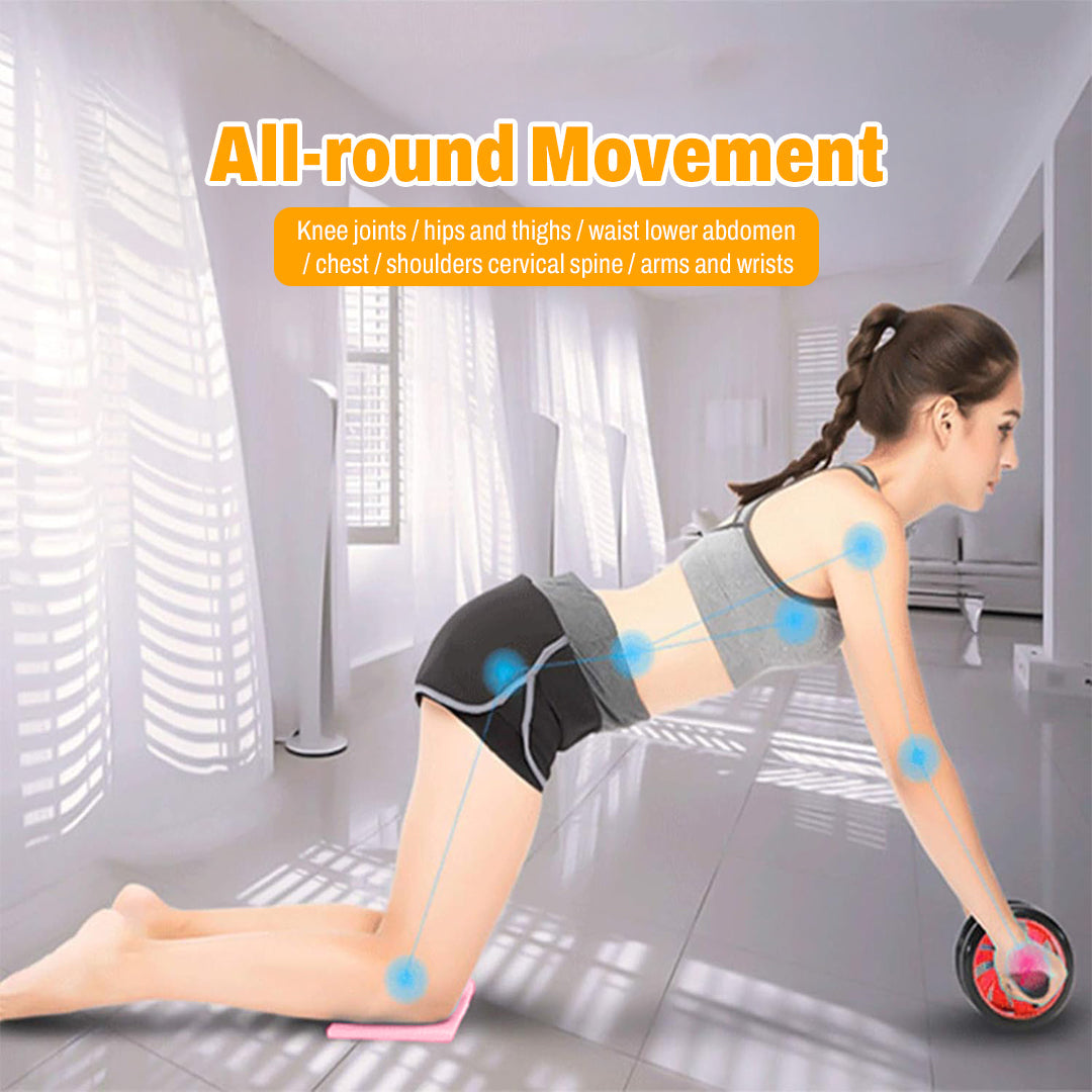 Double Wheel Ab Roller – Non-Slip Handles and Knee Support Pad (Random Color)