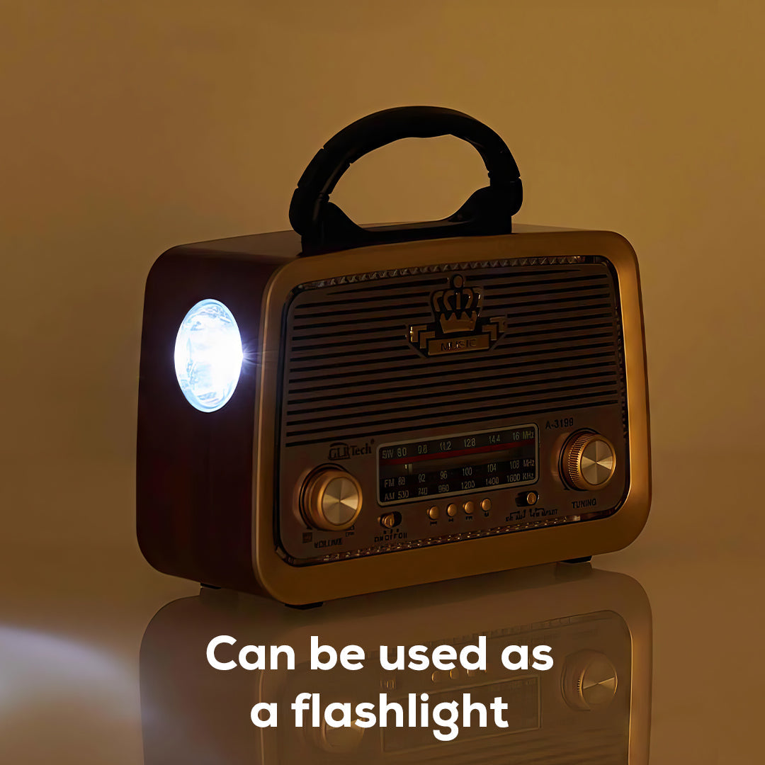 Retro Bluetooth Speaker Radio with FM/AM/SW, USB & TF Card Support