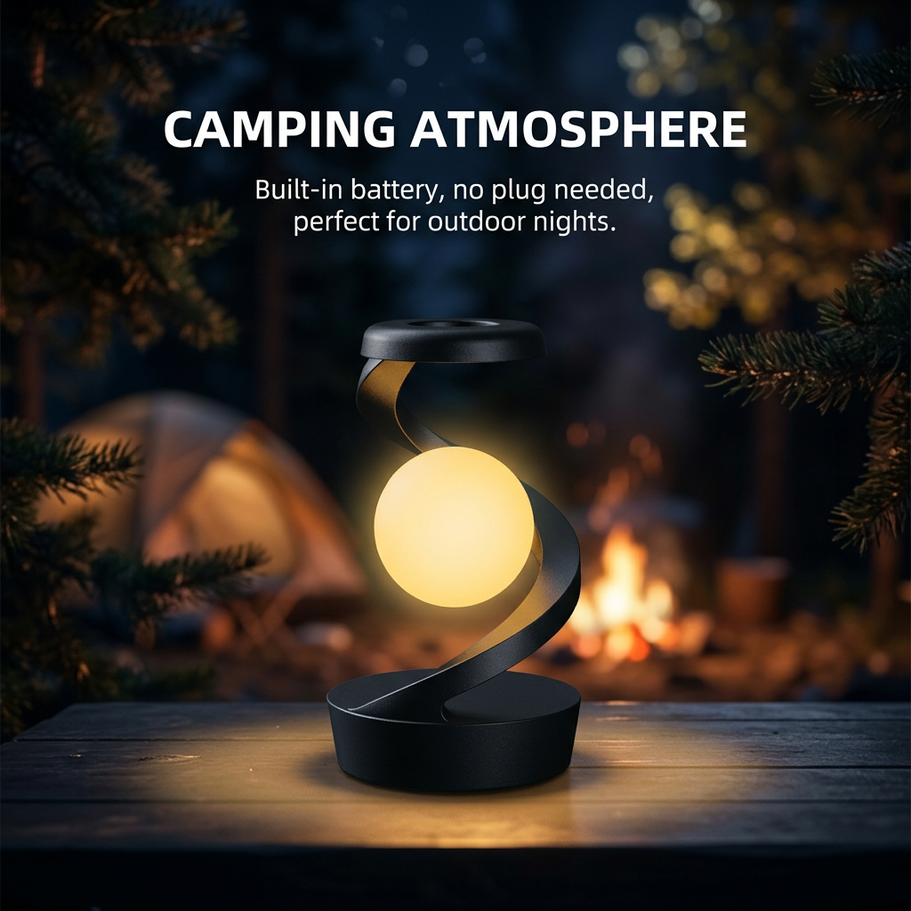 Rechargeable Spiral LED Table Lamp with 15W Wireless Charging, Touch Control & RGB Light