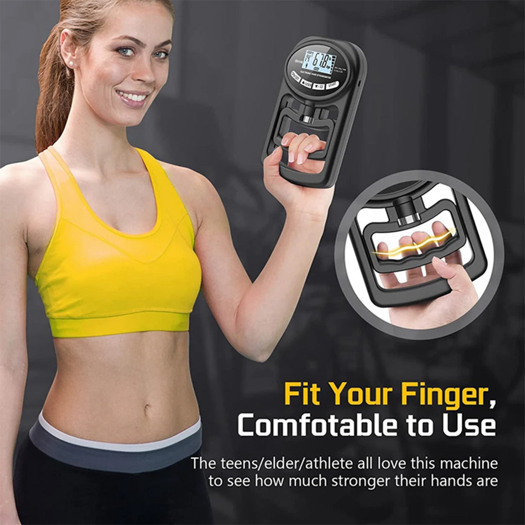 120kg Digital Hand Dynamometer Electronic Grip Strength Tester with LCD Display Adjustable Hand Grip Meter for Fitness