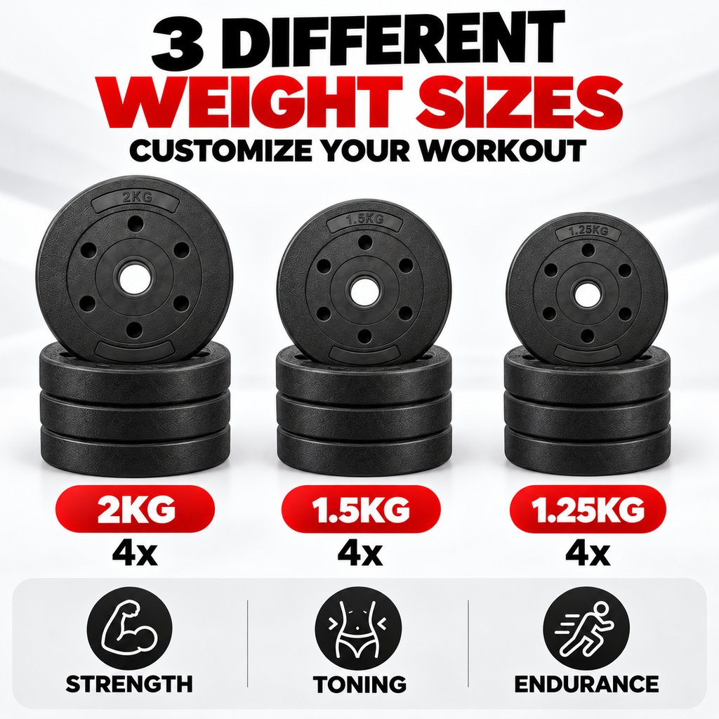 2-in-1 20KG Adjustable Dumbbell Set, Convertible into a Barbell with Connector Bar