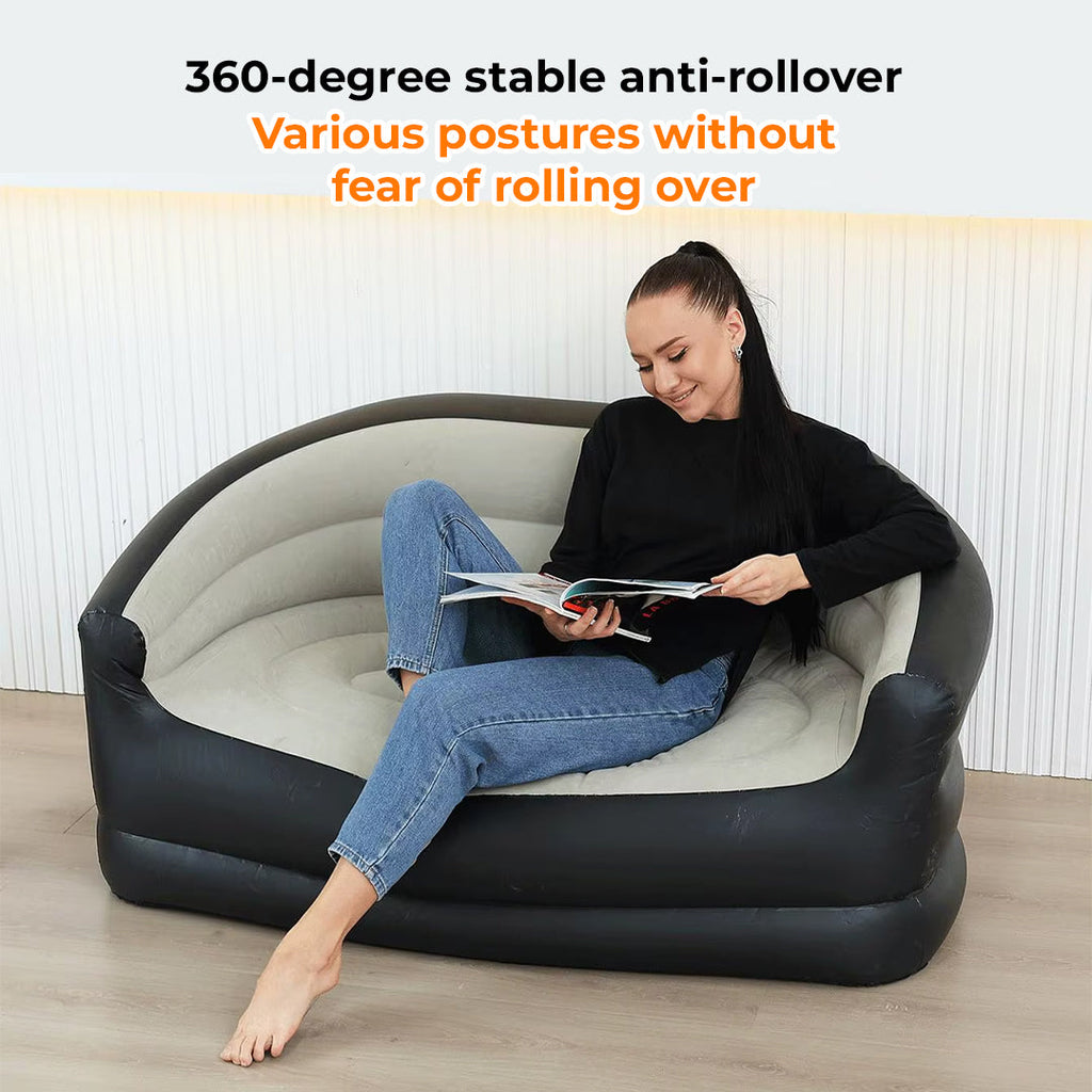 Inflatable Double Sofa Chair with Pump – Indoor & Outdoor Comfortable Air Couch