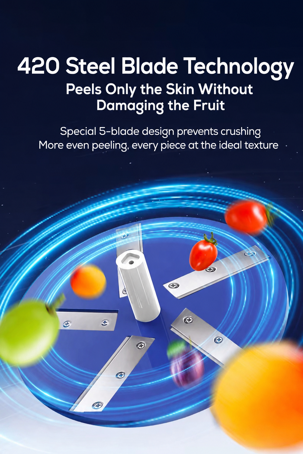 5-Blade Automatic USB Rechargeable Electric Fruit & Vegetable Peeler
