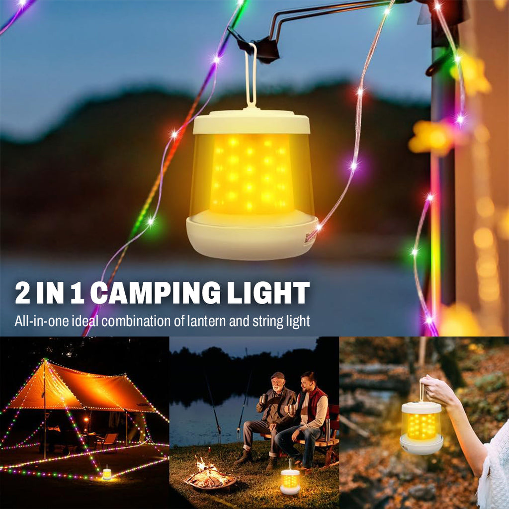 Camping Lantern with Power Bank – 3 Light Modes, Water-Resistant, RGB Ambient Lights