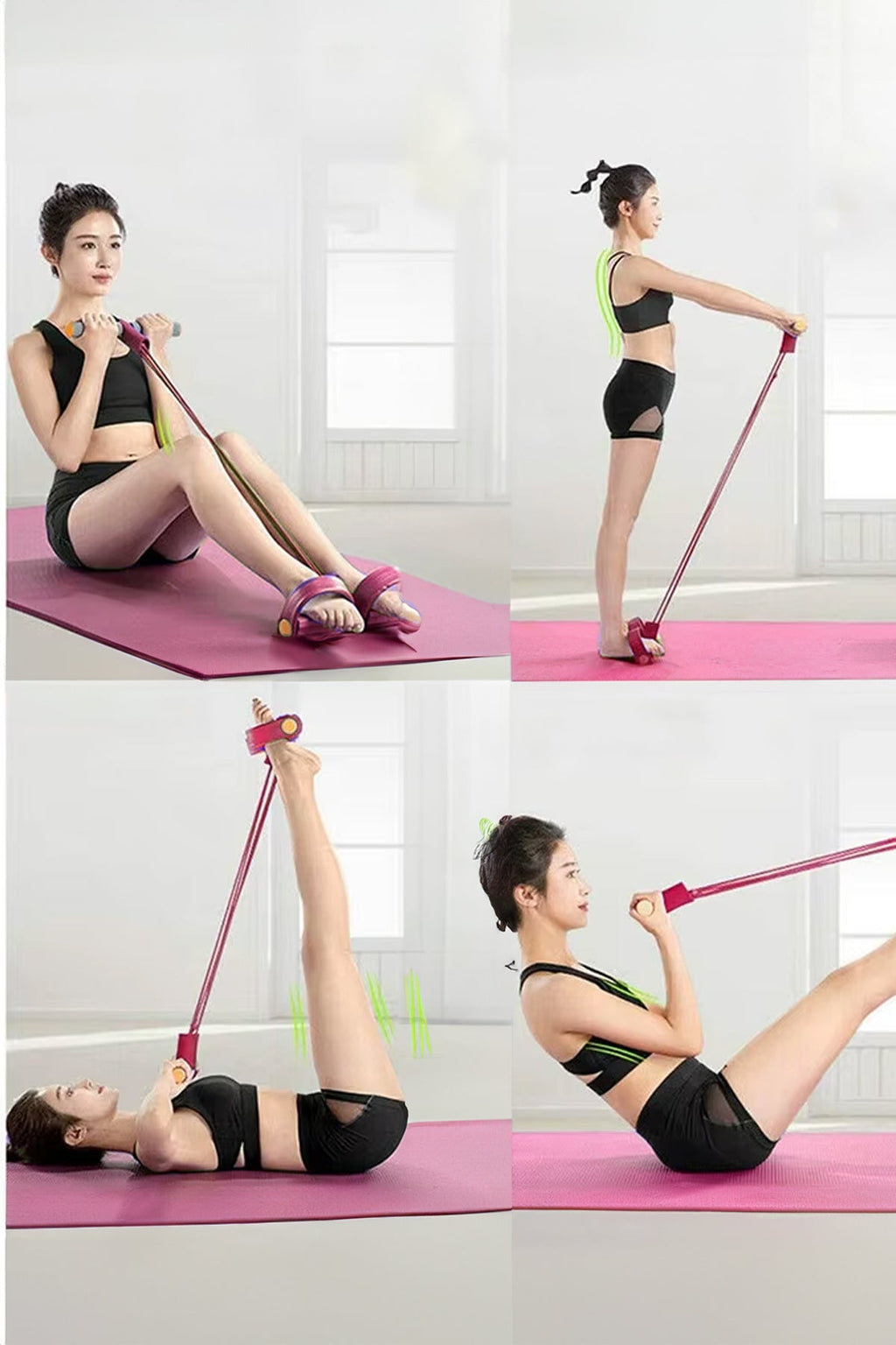 5 Piece Multifunctional Resistance Band Exercise Set Full Body Home Workout Tool