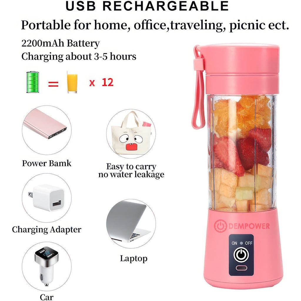 Portable Rechargeable Smoothie Blender 380ml