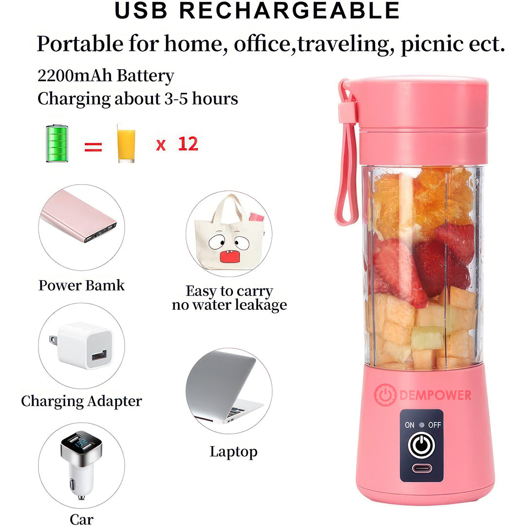 Portable Rechargeable Smoothie Blender 380ml