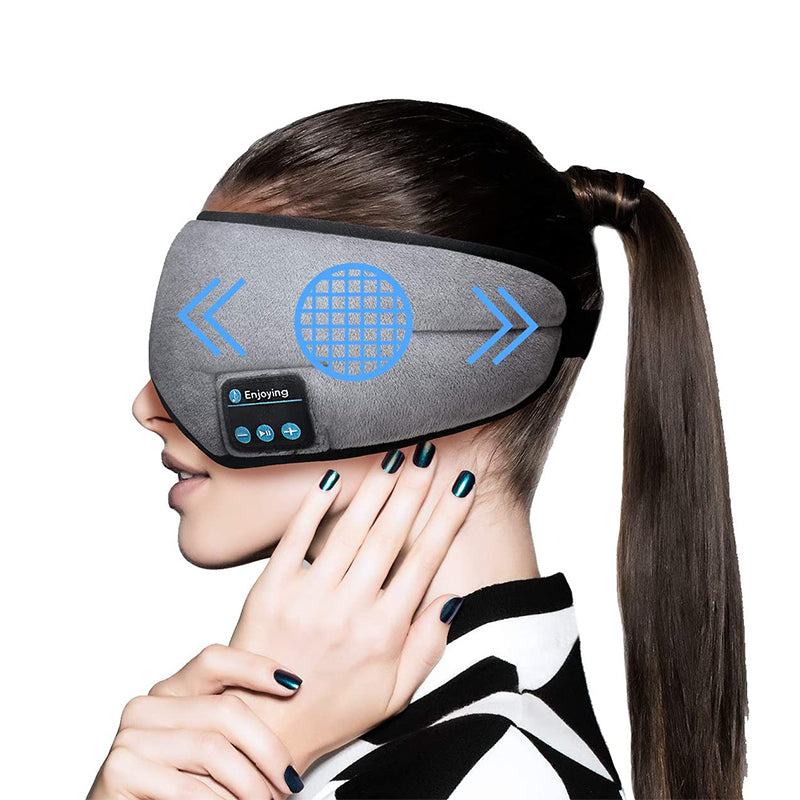 Bluetooth 5.0 Wireless Sleep Headphones Eye Mask with Built-in Speakers, Rechargeable Battery