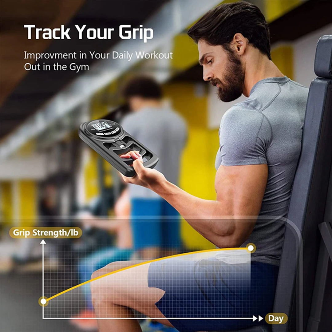 120kg Digital Hand Dynamometer Electronic Grip Strength Tester with LCD Display Adjustable Hand Grip Meter for Fitness