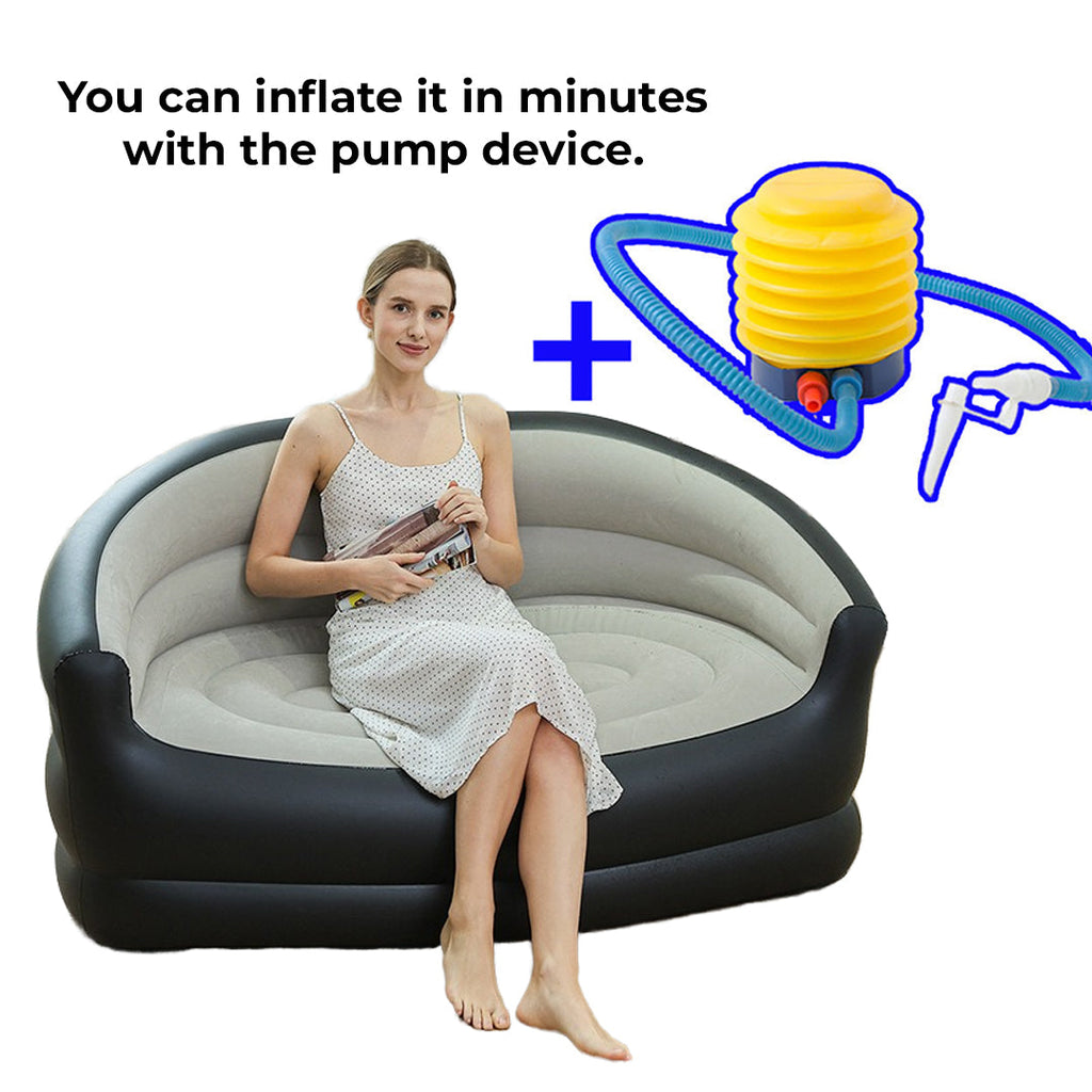 Inflatable Double Sofa Chair with Pump – Indoor & Outdoor Comfortable Air Couch
