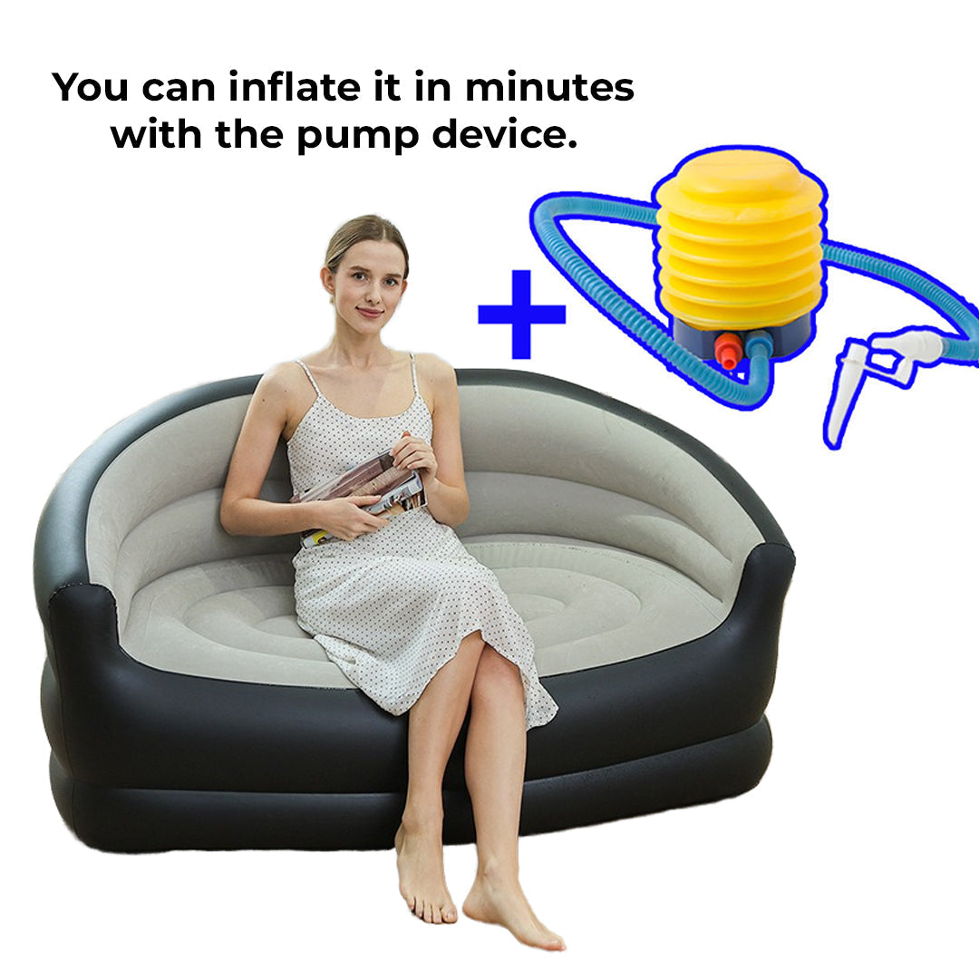 Inflatable Double Sofa Chair with Pump – Indoor & Outdoor Comfortable Air Couch