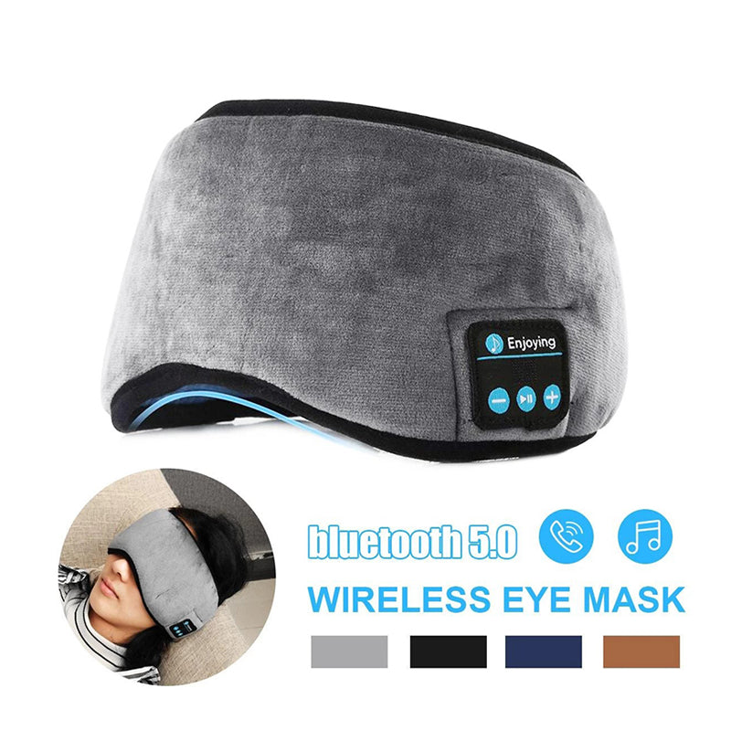 Bluetooth 5.0 Wireless Sleep Headphones Eye Mask with Built-in Speakers, Rechargeable Battery