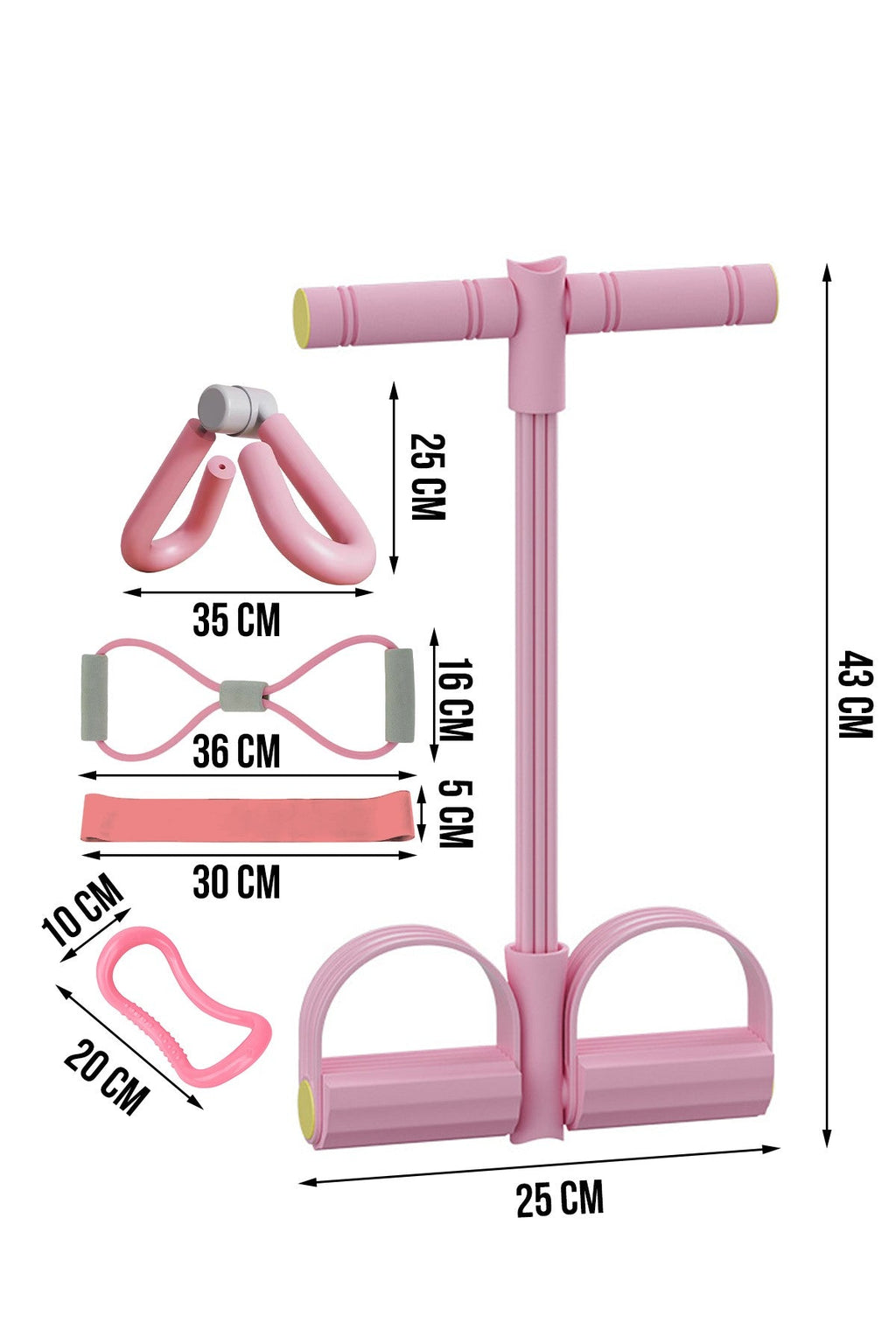 5 Piece Multifunctional Resistance Band Exercise Set Full Body Home Workout Tool