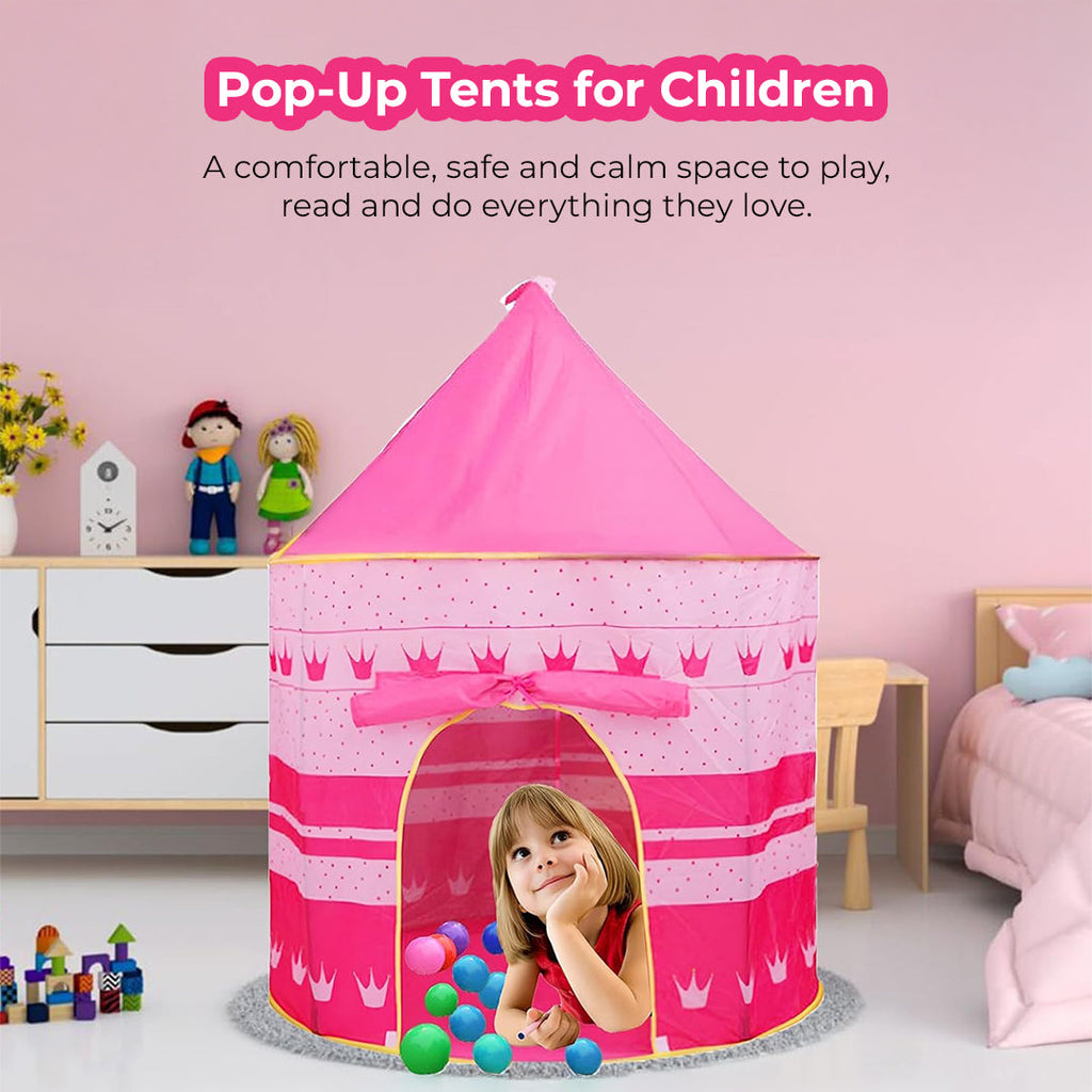 Kids Play Tent, Indoor & Outdoor Playhouse with Breathable Mesh Windows, Easy to Clean Fabric