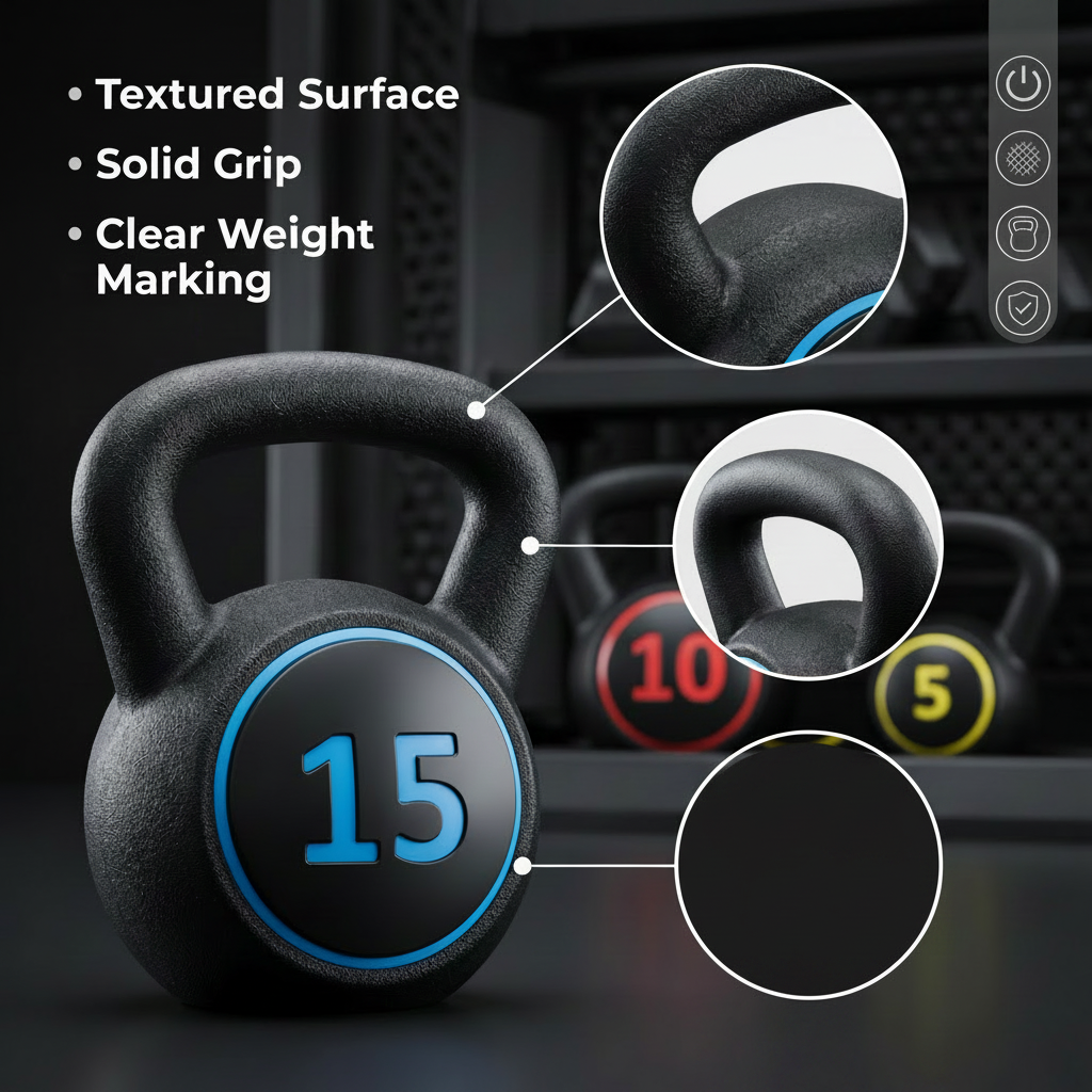 Kettlebell Set with Rack, 3 Weight Options, Ergonomic Grip, Home Workout Training Set