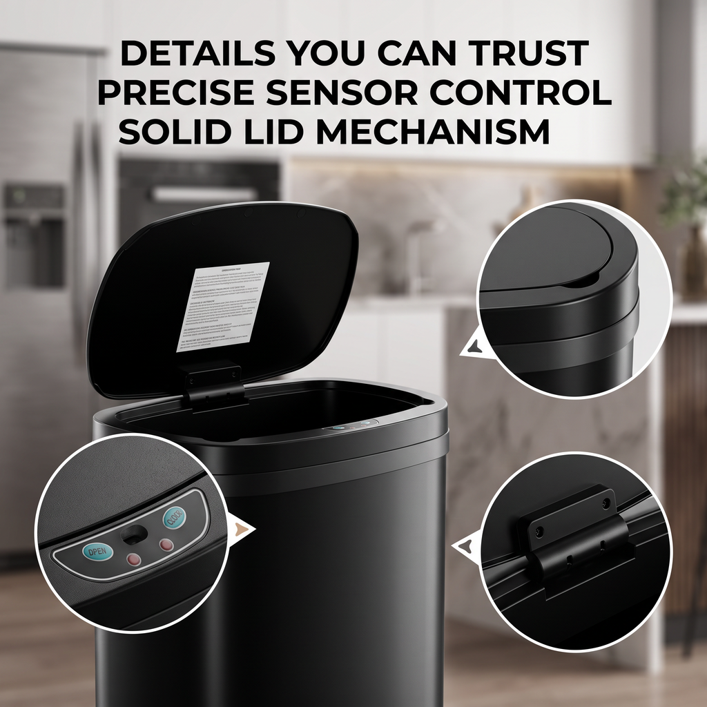 12L Automatic Sensor Bin with Touchless Lid