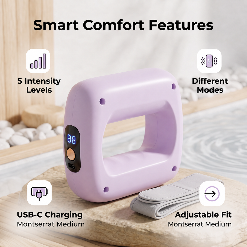 Rechargeable fascia ring Massager with Adjustable Strap, 8 Adjustable Settings, LED Display & USB-C Charging