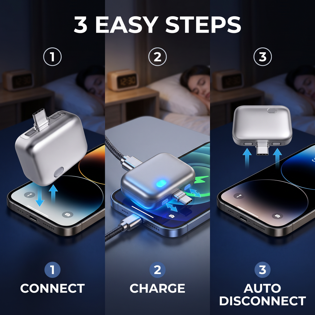 USB-C Smart Charging Adapter with Auto Disconnect, Fast Charging Support & Power Protection