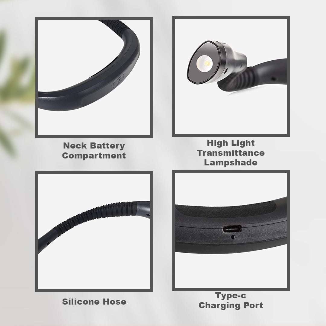 Adjustable Neck Book Reading Light for Hands-Free Use
