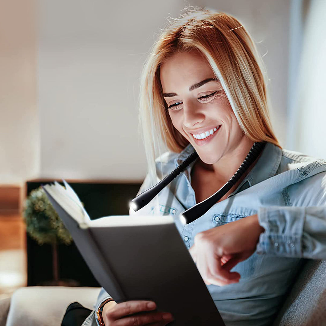 Adjustable Neck Book Reading Light for Hands-Free Use