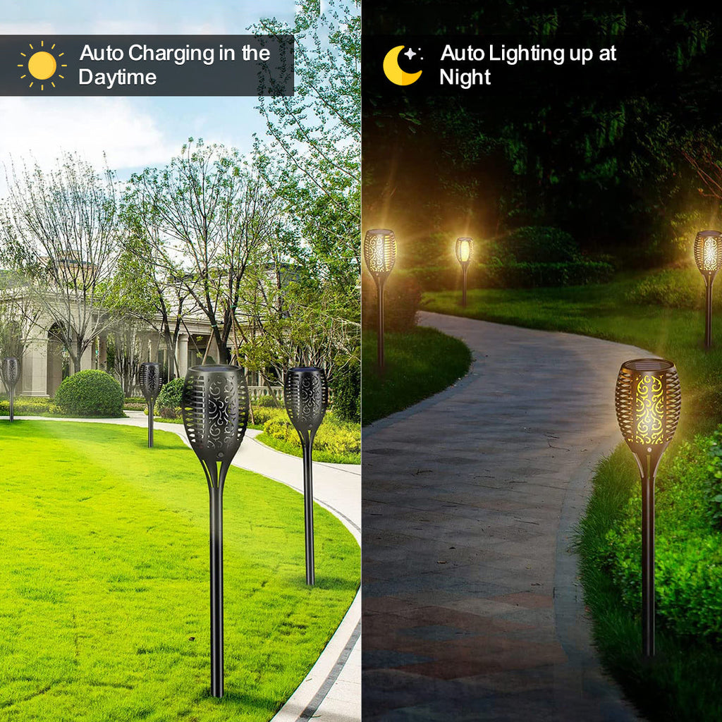 33 LED Solar Flicker Flame Torch  (1PCS)
