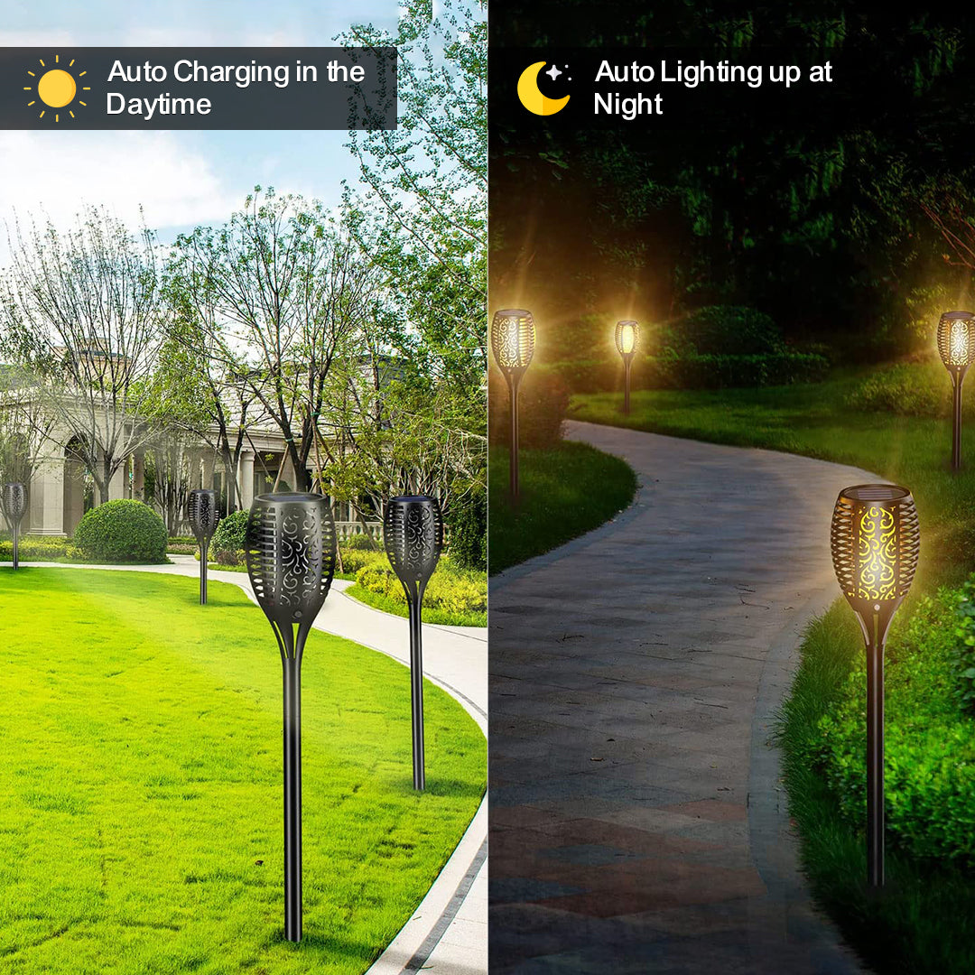 33 LED Solar Flicker Flame Torch  (1PCS)