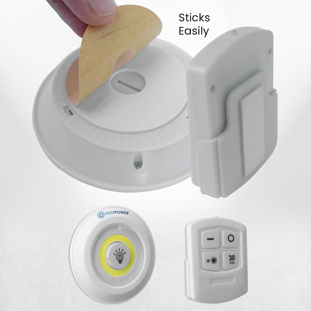3 PCS Sticky LED Spot Lights with Smart Control Remote