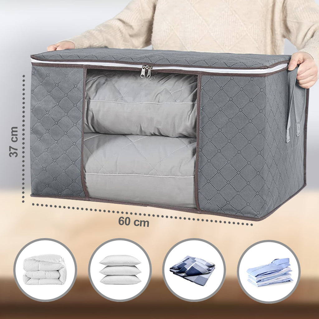 90L Clothes and Blanket Storage Bag Organizer Boxes Containers (Random Colour)