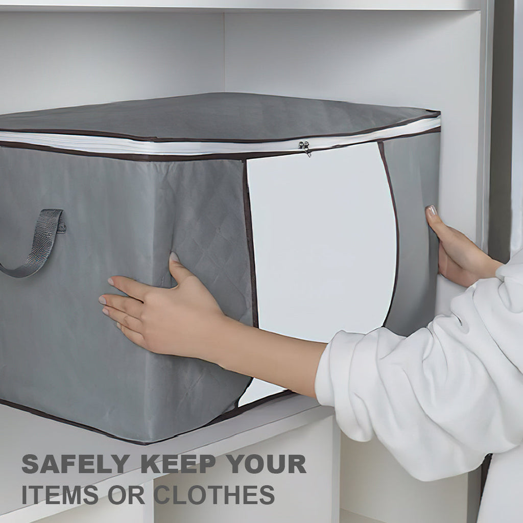 90L Clothes and Blanket Storage Bag Organizer Boxes Containers (Random Colour)